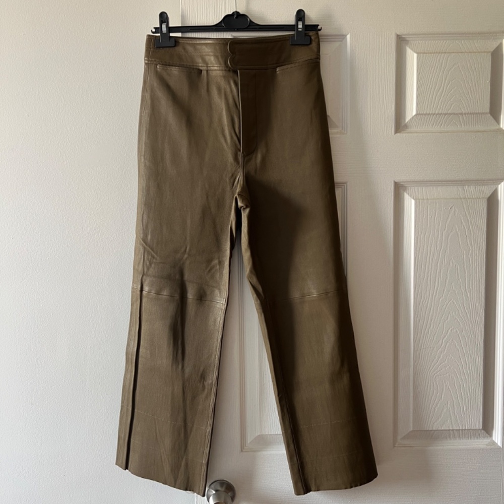 Apiece Apart Monterey Leather Pant in olive - Picture 3 of 6